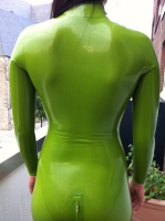 latex catsuit with high collar