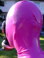 latex open face hood