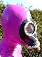 latex open face hood